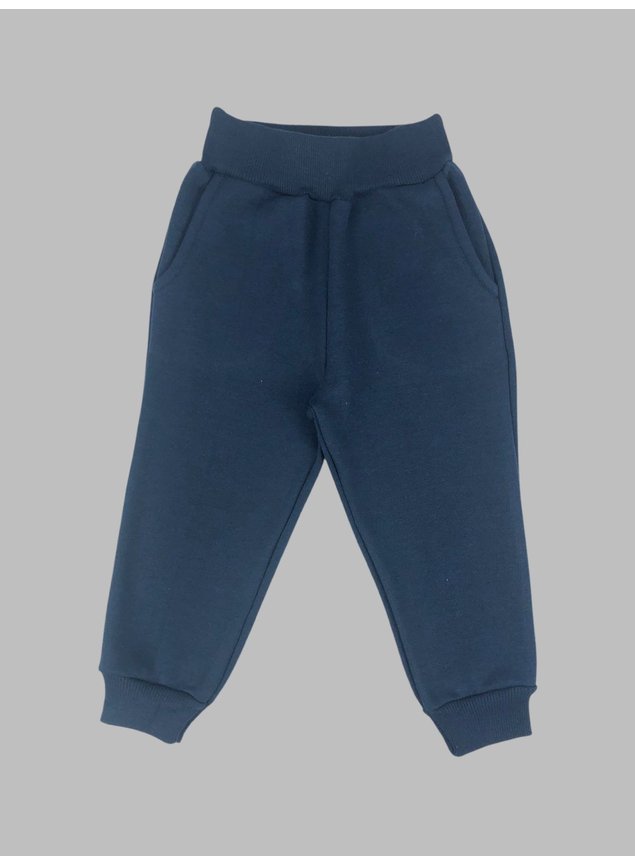 Calça Moletom Peluciado Tradicional c/ Bolso Unissex Azul Marinho